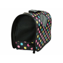Přepravní taška pro psy a kočky, černá s puntíky, 53 x 30 x 21 cm