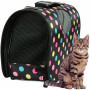 Prepravná taška pre psov a mačky, čierna s bodkami 38 x 24 x 16 cm