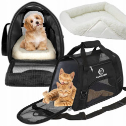 Přepravní taška pro psy a kočky s plyšovou vložkou 47 x 28,5 x 25 cm, PT2-M