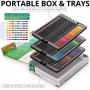 Sada akvarelových ceruziek - živé farebné ceruzky, akvarelový blok a prenosný box, 74 ks
