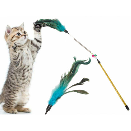 Rybársky prút pre mačky - hrkálka na hranie