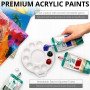 Sada akrylových barev Premium - 15 velkých tub pro malbu na plátno, 15 x 120 ml