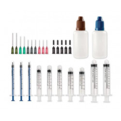 Sada injekčních stříkaček s tupými jehlami a lahvičkami, různé použití 32 ks