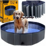 Skladací bazén pre psov Dog Pool, 120 x 30 cm, sivo-modrý