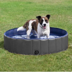 Skládací bazén pro psy Bazén pro psy, 120 x 30 cm, šedomodrý