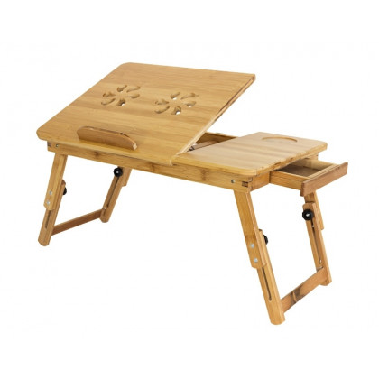 Multifunkční skládací stolek na notebook - dřevěný, 15 s ventilátorem