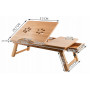 Multifunkční skládací stolek na notebook - dřevěný, 15 s ventilátorem