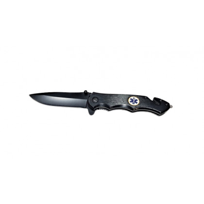 Skladací záchranný vreckový nôž - Kandar Black 21,5 cm