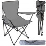 Skladacia rybárska stolička s držiakom na pohár, sivá