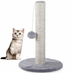 Škrabadlo - sisalový sloupek s míčkem pro kočku, 43 cm, šedý
