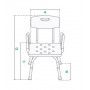 Výškovo nastaviteľná stolička s operadlom a madlami do sprchy