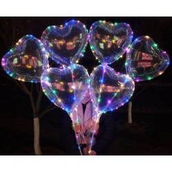 Balónek s rukojetí svítí nafukovací LED balónek ve tvaru srdce