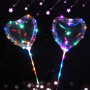 Balón s rúčkou svietiaci nafukovací LED v tvare srdca