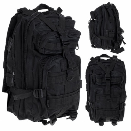 Taktický vojenský turistický ruksak 25 l, čierny