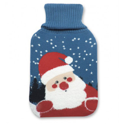 Termofor zahrievacia fľaša s pleteným obalom Santa Claus, 2 l