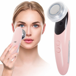 Ultrazvukový masážní přístroj na obličej Lift Face, růžový
