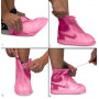 Vodeodolné návleky do dažďa - ružové, veľkosť XL, krátke
