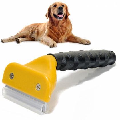 Vyčesávací hrebeň pre psov 7 cm, žltý