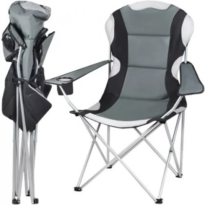 Záhradná a kempingová stolička Chair, nosnosť 120 kg, sivá
