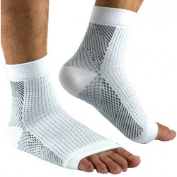 Kompresní kotníkové ponožky s otevřenou špičkou, bílé - S/M