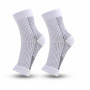 Kompresní kotníkové ponožky s otevřenou špičkou, bílé - S/M