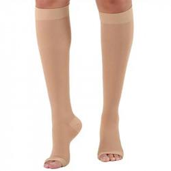 Kompresní ponožky s otevřenou špičkou unisex, nude L/XL (40-46)