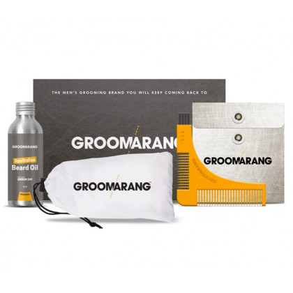 Groomarang - dárková krabička (hřeben na vousy + čepice na holení + olej na vousy)