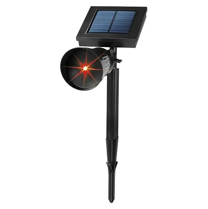 Solárny laserový bodový projektor/svetlo Red Dots, 3,2V, čierne